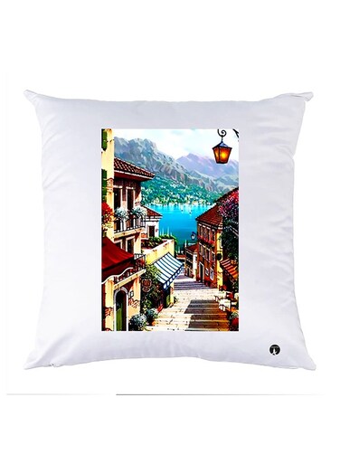 Printed Pillow polyester White 30x30cm