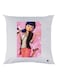 Girl Printed Decorative Throw Pillow White/Pink/Blue 30x30cm
