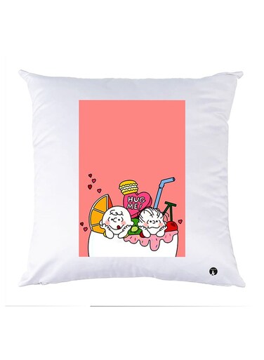 Printed Pillow Case Polyester White 30x30cm