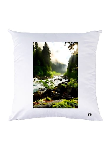 Printed Pillow Case Polyester White 30x30cm