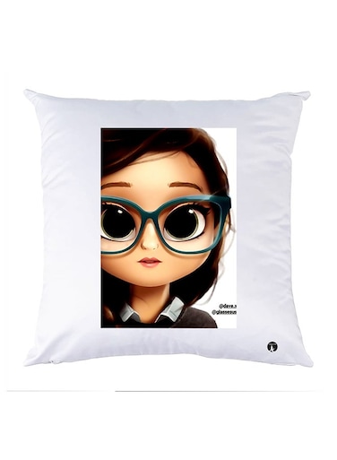 Printed Pillow Polyester White 30x30cm