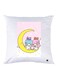 Cartoon Printed Throw Pillow polyester White/Yellow/Pink 30x30cm
