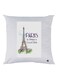 Paris Themed Throw Pillow White/Brown/Green 30x30cm