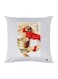 Girl Printed Decorative Throw Pillow White/Red/Brown 30x30cm