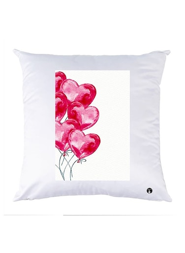 Printed Pillow Polyester White 30x30cm