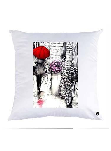Printed Pillow polyester White 30x30cm