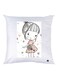 Cartoon Character Printed Throw Pillow White/Black/Beige 30x30cm