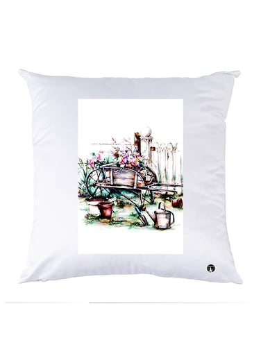 Printed Pillow polyester White 30x30cm