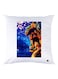 Cartoon Printed Throw Pillow White/Blue/Orange 30x30cm