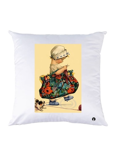 Printed Pillow Case polyester White 30x30cm