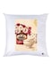 Rose Flower Printed Decorative Throw Pillow White/Beige/Red 30x30cm