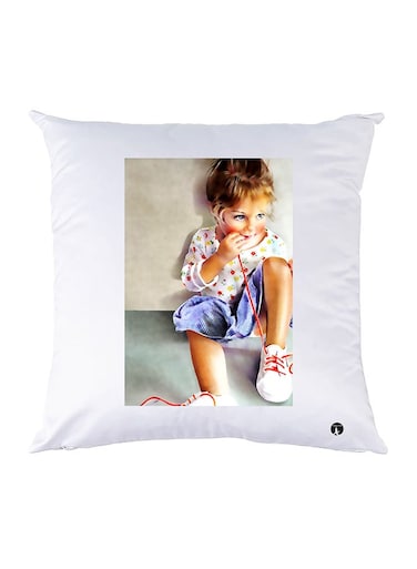 Printed Pillow Case polyester White 30x30cm