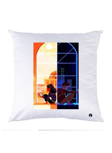 Printed Pillow Case polyester White 30x30cm