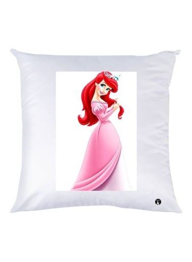 Disney Princess Printed Throw Pillow White/Pink/Red 30x30cm