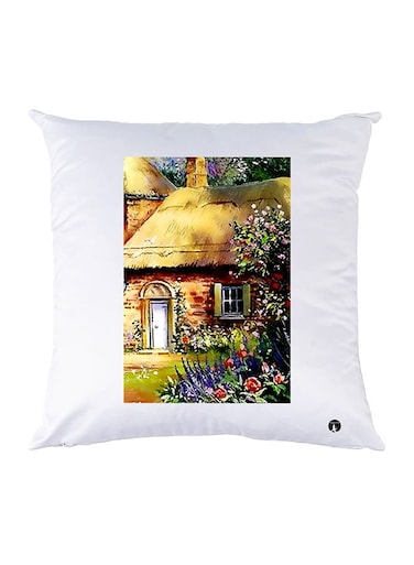 Printed Pillow Polyester White 30x30cm