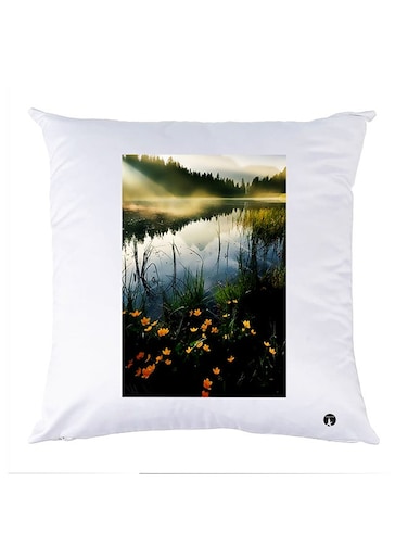 Printed Pillow Case polyester White 30x30cm
