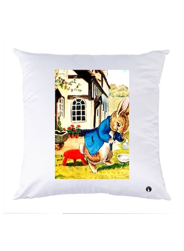 Printed Pillow Polyester White 30x30cm
