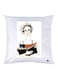 Girl Printed Decorative Throw Pillow White/Black/Orange 30x30cm