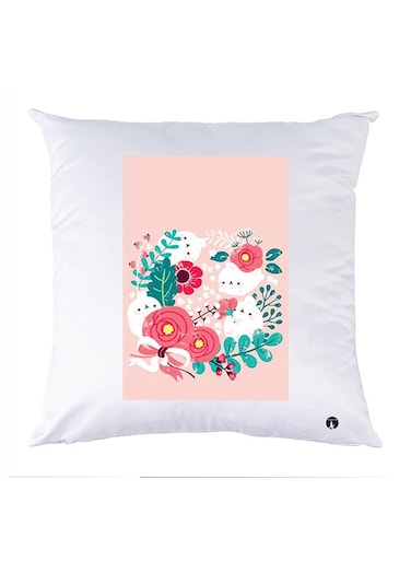Printed Pillow Case polyester White 30x30cm