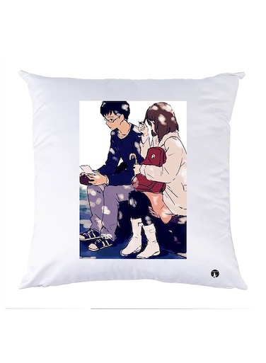 Printed Pillow polyester White 30x30cm