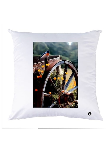 Printed Pillow Polyester White 30x30cm