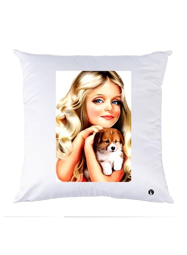 Printed Pillow polyester White 30x30cm