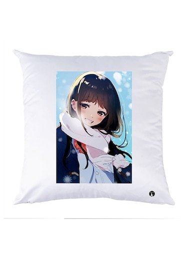Printed Pillow Case polyester White 30x30cm