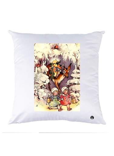 Printed Pillow polyester White 30x30cm