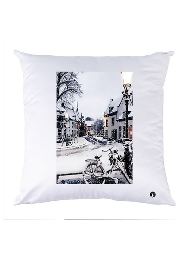 Printed Pillow Case polyester White 30x30cm