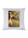 Girl In Flower Garden Printed Throw Pillow White/Yellow/Green 30x30cm