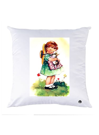 Printed Pillow Case polyester White 30x30cm