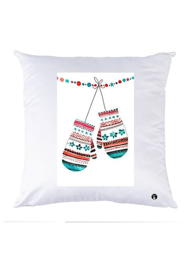 Printed Pillow Polyester White 30x30cm