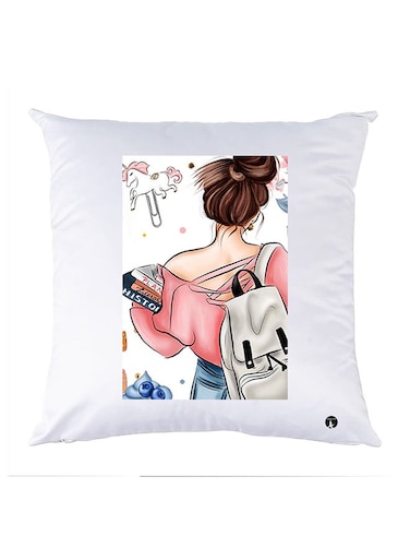 Printed Pillow Case polyester White 30x30cm