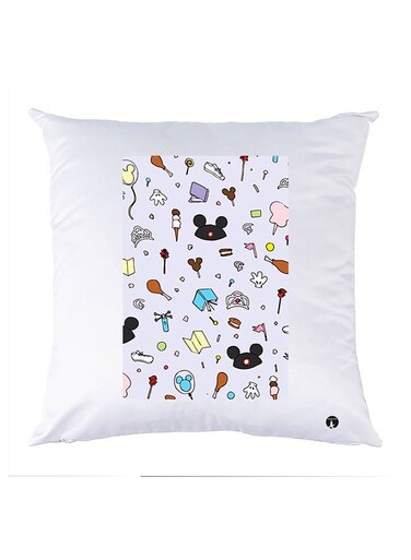 Printed Pillow Case polyester White 30x30cm