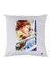 Cartoon Printed Throw Pillow White/Blue/Beige 30x30cm