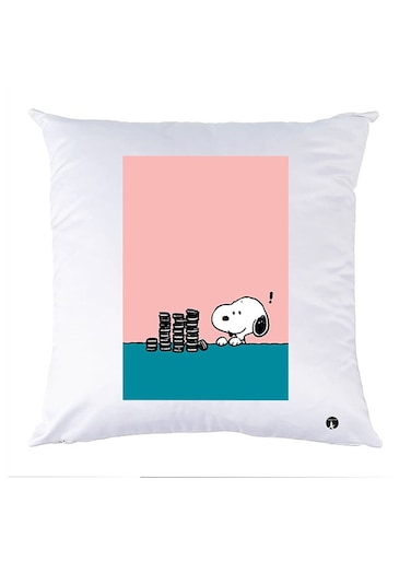 Printed Pillow Case Polyester White 30x30cm