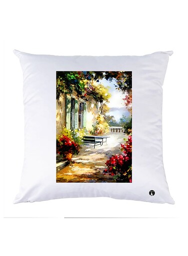 Printed Pillow Case polyester White 30x30cm