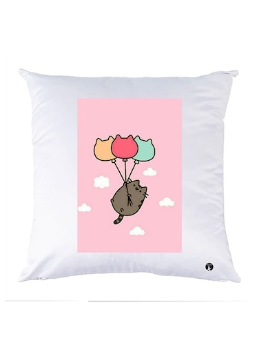 Printed Pillow Case Polyester White 30x30cm