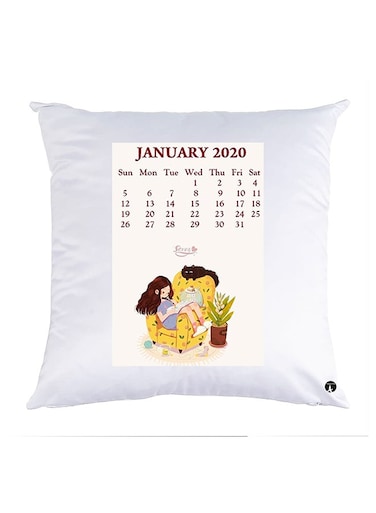 Printed Pillow polyester White 30x30cm