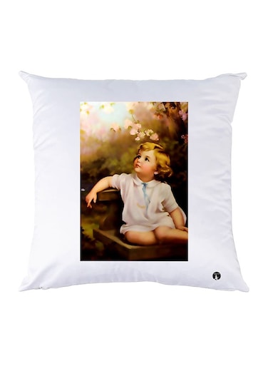 Printed Pillow polyester White 30x30cm