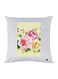 Rose Printed Throw Pillow White/Yellow/Pink 30x30cm