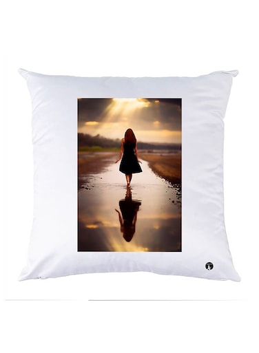 Printed Pillow Case polyester White 30x30cm