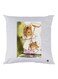 Mrs Rat Printed Decorative Throw Pillow White/Green/Brown 30x30cm