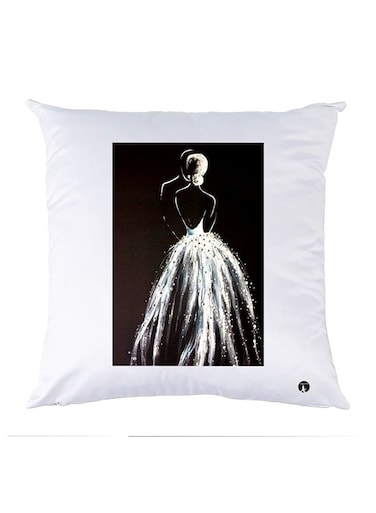 Printed Pillow Case polyester White 30x30cm