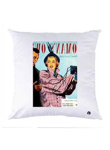 Printed Pillow polyester White 30x30cm