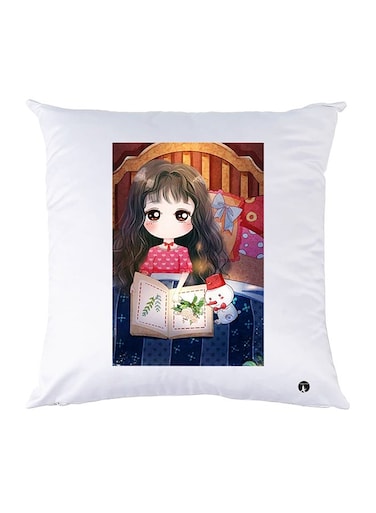 Printed Pillow Case polyester White 30x30cm
