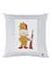 Cartoon Printed Throw Pillow White/Brown/Yellow 30x30cm