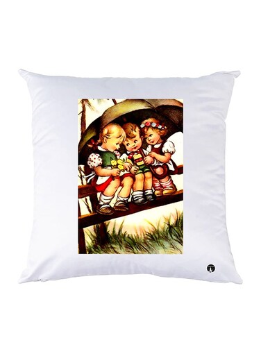 Printed Pillow Polyester White 30x30cm