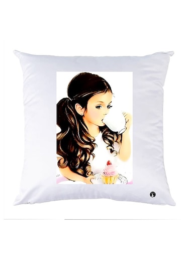 Printed Pillow Case polyester White 30x30cm