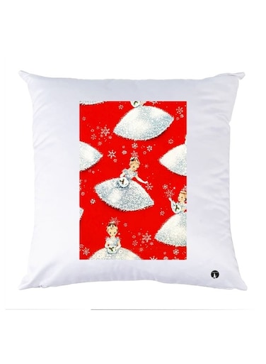 Printed Pillow polyester White/Red 30x30cm